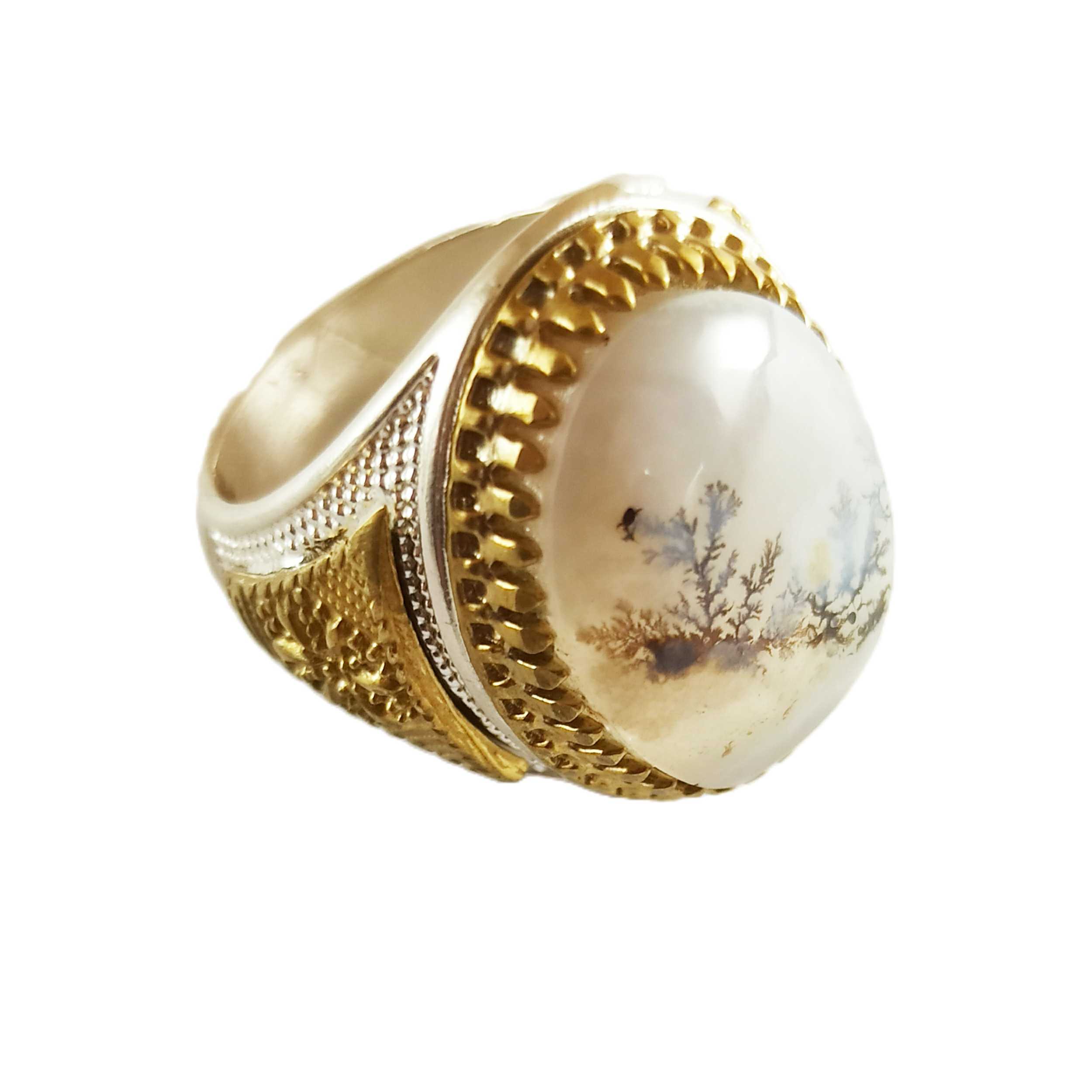 انگشتر نقره مردانه مدل عقیق شجر کد SHJAR6601