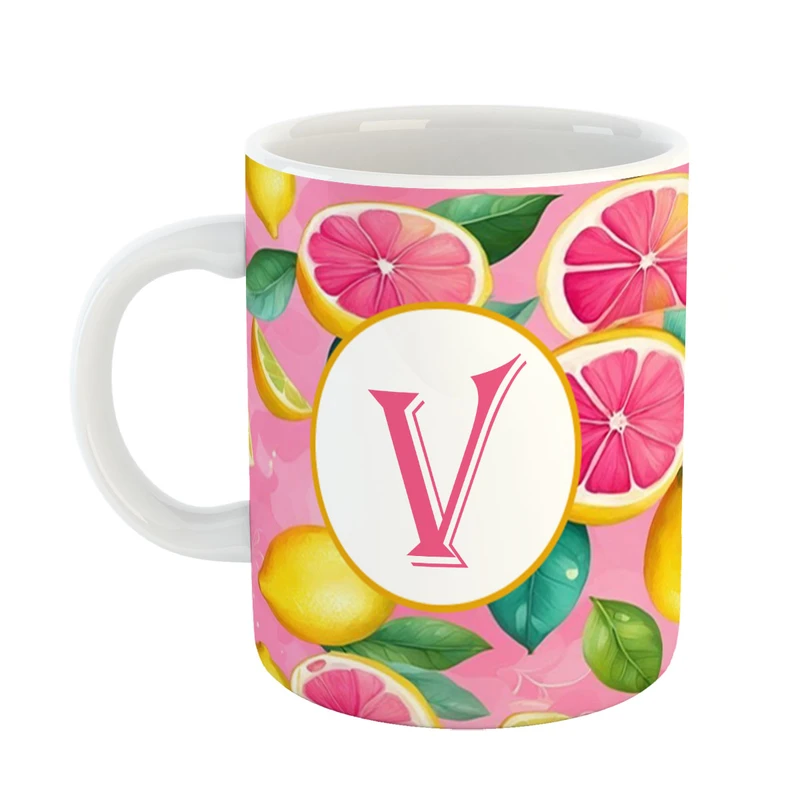 ماگ پادآفرین مدل میوه طرح حرف V کد 41