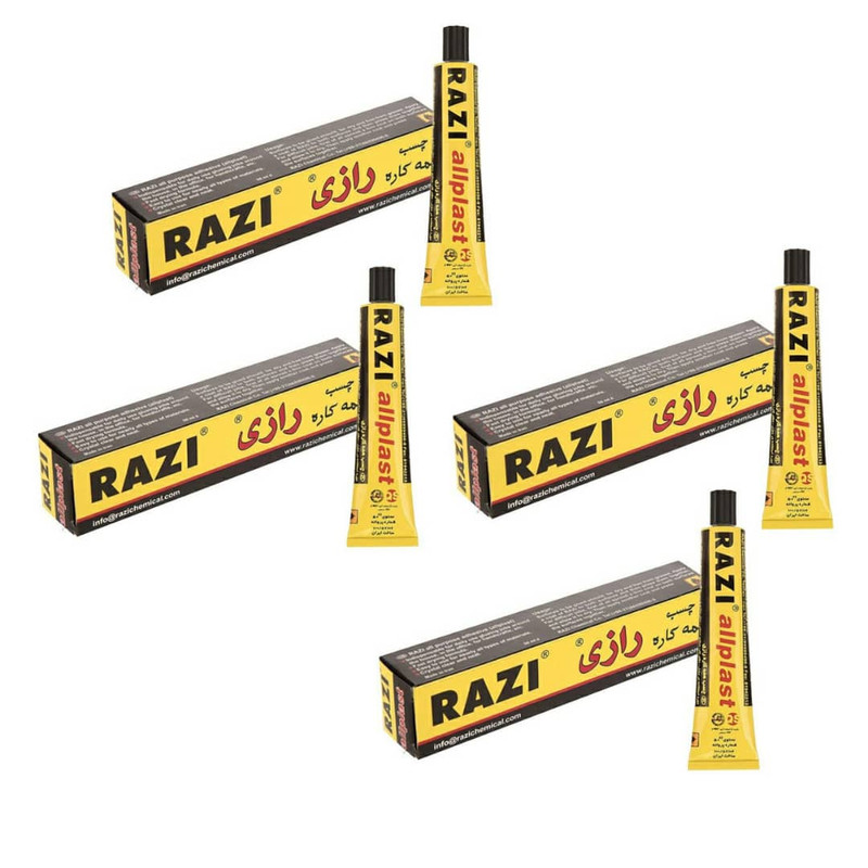 چسب همه کاره رازی مدل آل پلاست حجم 50 میلی لیتر بسته 4 عددی چسب همه کاره رازی مدل آل پلاست حجم 50 میلی لیتر بسته 4 عددی