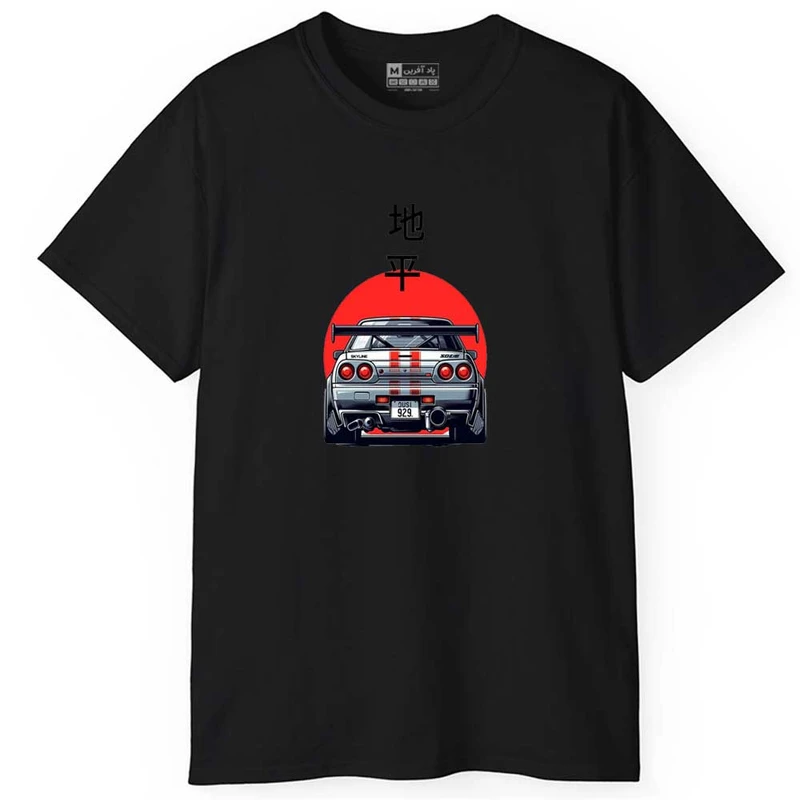 تی شرت آستین کوتاه مردانه پاد آفرین مدل اسپرت طرح ماشین ژاپنی کد 0693