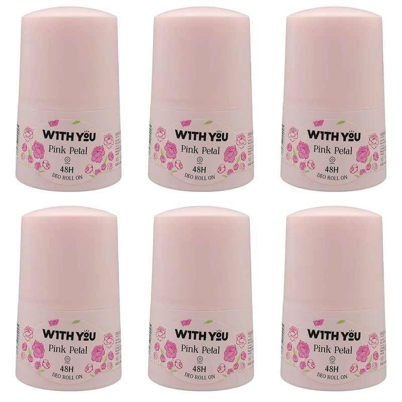 رول ضد تعریق زنانه ویت یو مدل PINK PETAL حجم 50 میلی لیتر مجموعه 6 عددی رول ضد تعریق زنانه ویت یو مدل PINK PETAL حجم 50 میلی لیتر مجموعه 6 عددی