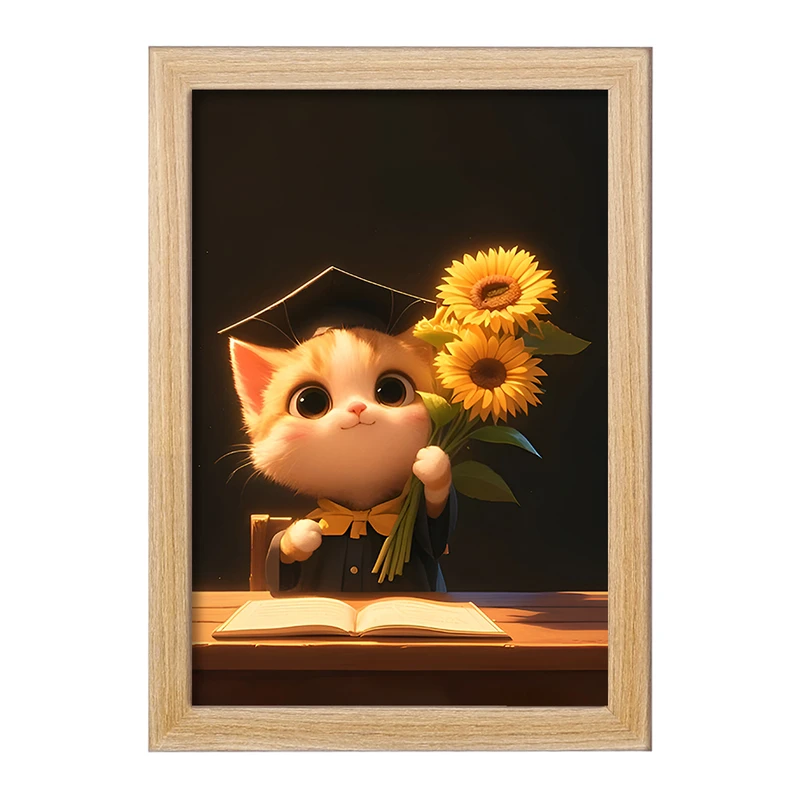 تابلو خندالو مدل گربه فارغ التحصیل کد F7257