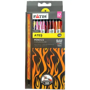 مداد مشکی فاتح مدل آتش بسته 12 عددی