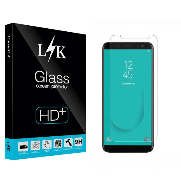 محافظ صفحه نمایش شیشه ای ال کی مدل +HD مناسب برای گوشی موبایل سامسونگ Galaxy J8 Plus