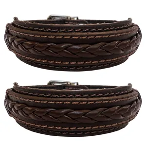 دستبند چرم وارک مدل دوستی مجموعه 2 عددی