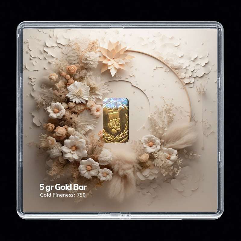 شمش طلا 18 عیار مدوپد مدل گل کد SG-10271