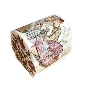 جعبه جواهرات استخوانی طرح تذهیب  کد B 317