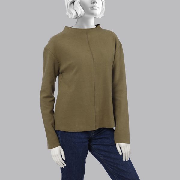 بلوز آستین بلند یقه برگردان زنانه سرژه مدل 203529 رنگ سبز