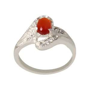 انگشتر نقره زنانه مدل سنگ عقیق کد AW_561