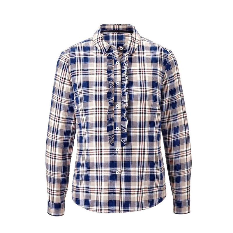 شومیز آستین بلند زنانه مدل چهارخانه کد CH2025Shik