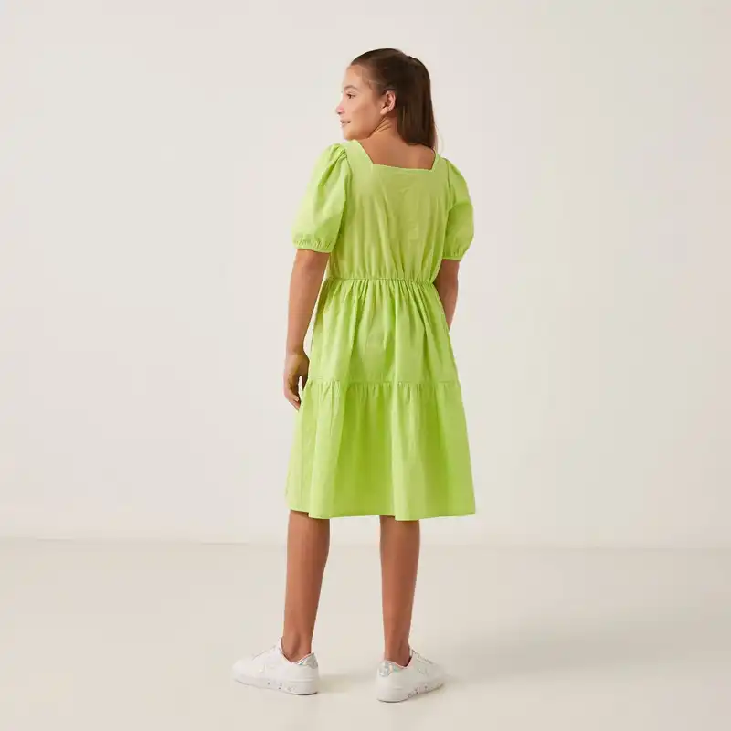 پیراهن دخترانه مکث مدل 011 رنگ فسفری