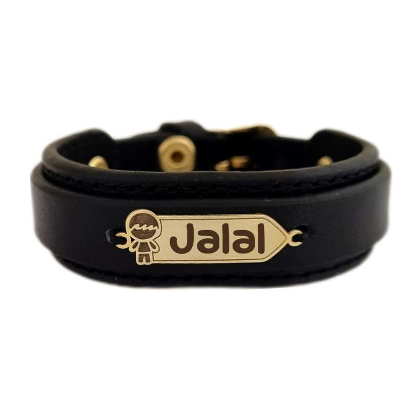 دستبند طلا 18 عیار بچگانه لیردا مدل اسم جلال KDK دستبند طلا 18 عیار بچگانه لیردا مدل اسم جلال KDK