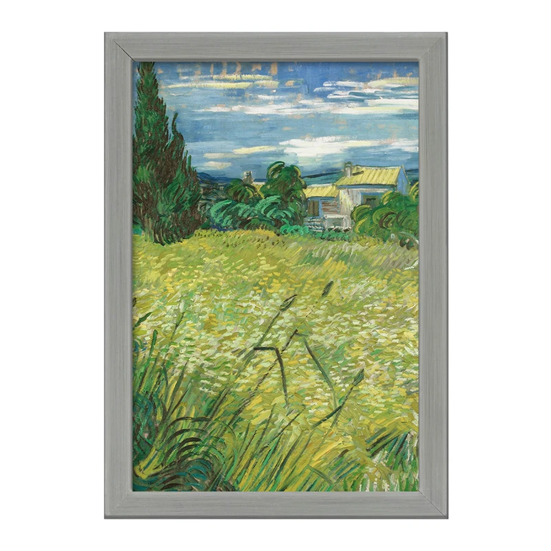 تابلو خندالو طرح گندم زار سبز با سرو ونسان ونگوگ (Van Gogh) کد 36797