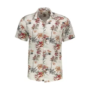 پیراهن آستین کوتاه مردانه مدل هاوایی نخل کد H-nakhl