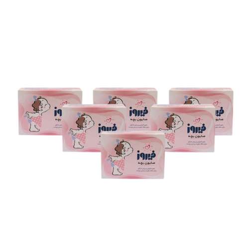 صابون بچه حاوی روغن نارگیل فیروز - 100 گرم مجموعه 12 عددی