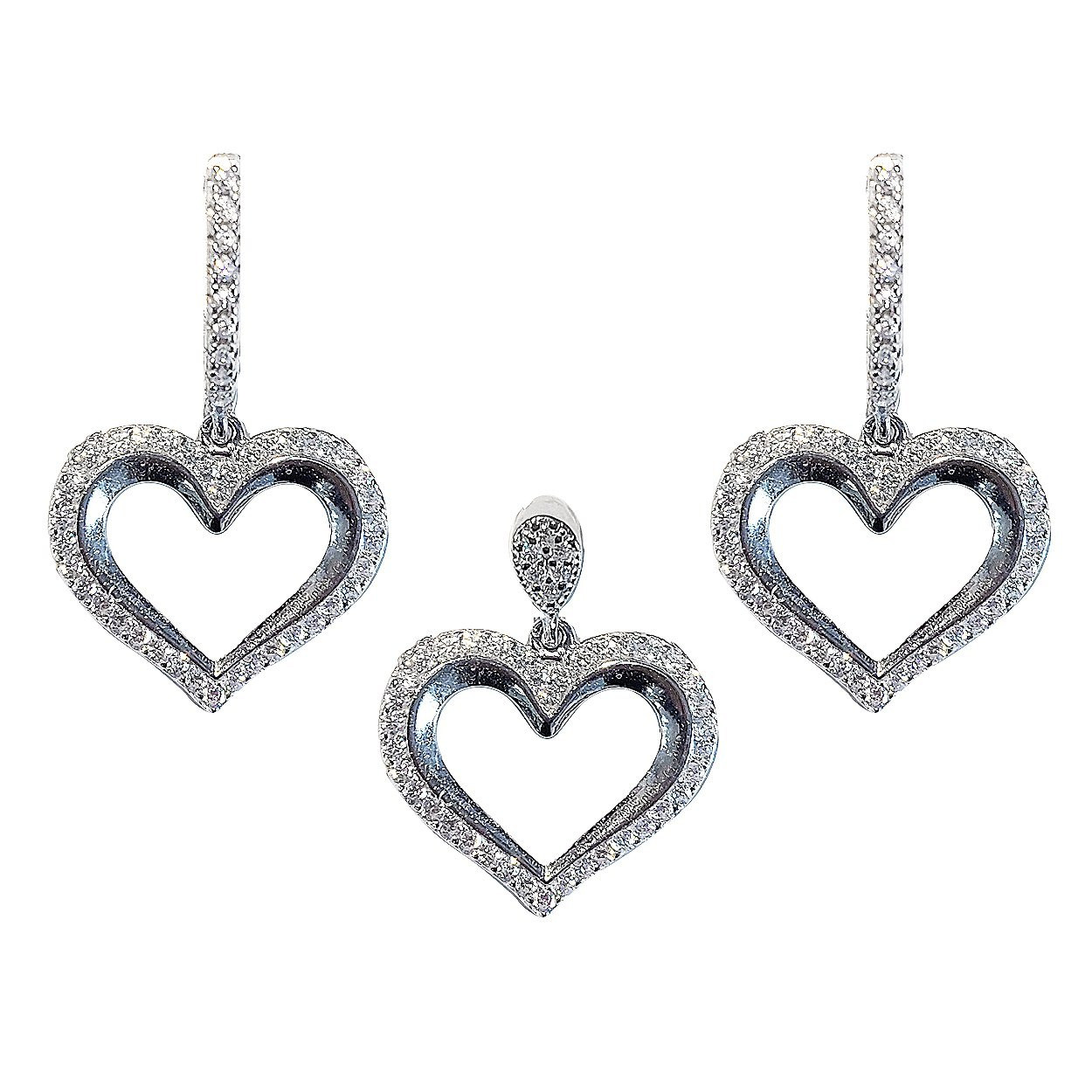 نیم ست نقره زنانه جی تی ای مدل قلب نیم ست نقره زنانه جی تی ای مدل قلب