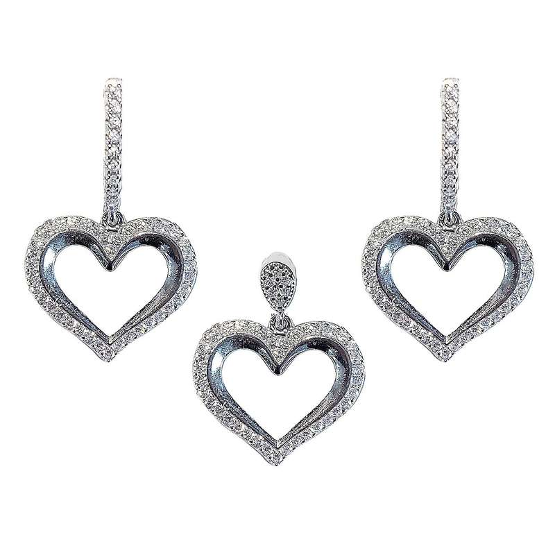 نیم ست نقره زنانه جی تی ای مدل قلب نیم ست نقره زنانه جی تی ای مدل قلب