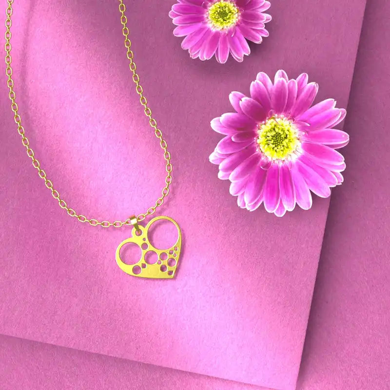 گردنبند طلا 18 عیار زنانه مدوپد مدل گل کد CA10882