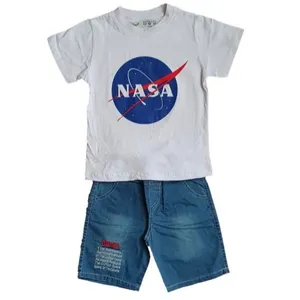 ست تی شرت و شلوارک پسرانه طرح ناسا کد ۸۲۳۳