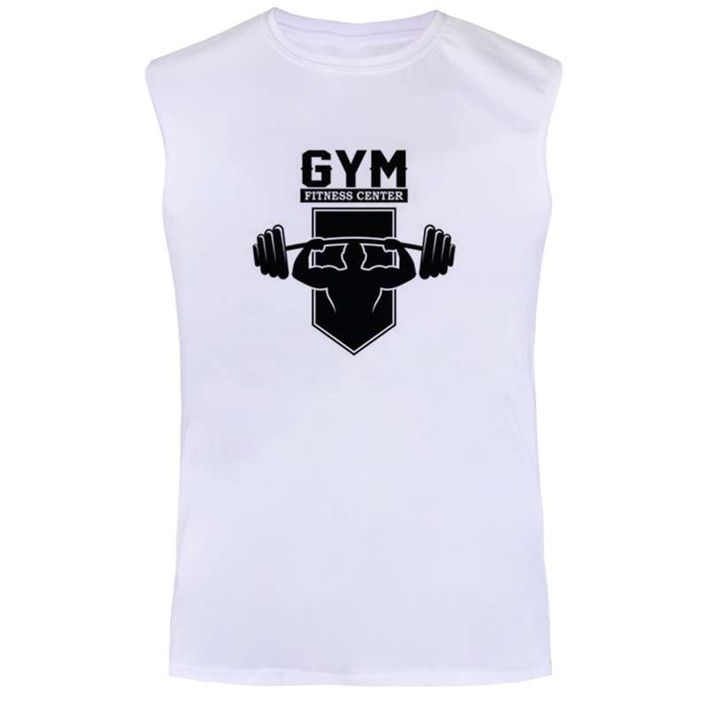 تاپ مردانه مدل بدنسازی  کد BA528  رنگ سفید