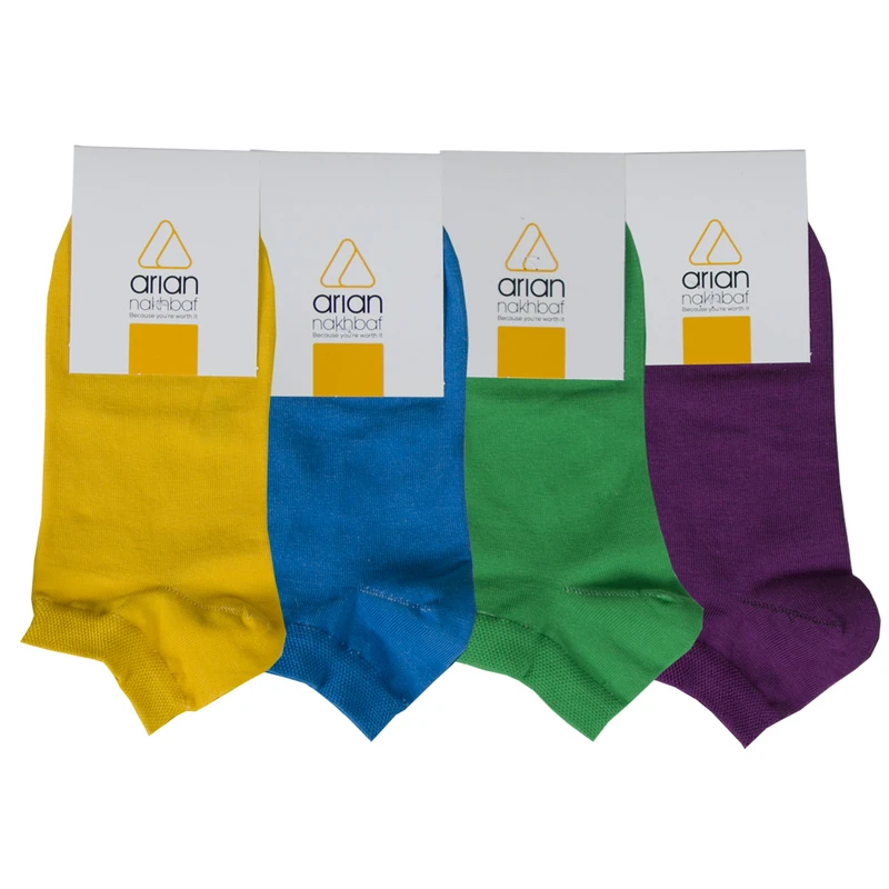 جوراب ساق کوتاه زنانه آریان نخ باف مدل 5623 بسته 4 عددی