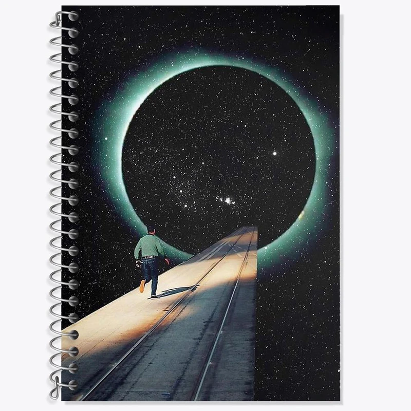 دفتر زبان 50 برگ خندالو مدل سه خط طرح کهکشان کد 25386