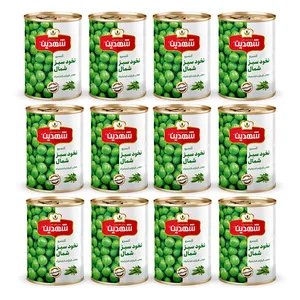 کنسرو نخود سبز شهدین - 370 گرم بسته 12 عددی