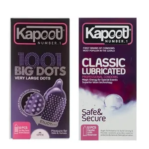کاندوم خاردار کاپوت مدل BIG DOT بسته 10 عددی به همراه کاندوم کلاسیک کاپوت مدل LUBRICATED بسته 12 عددی