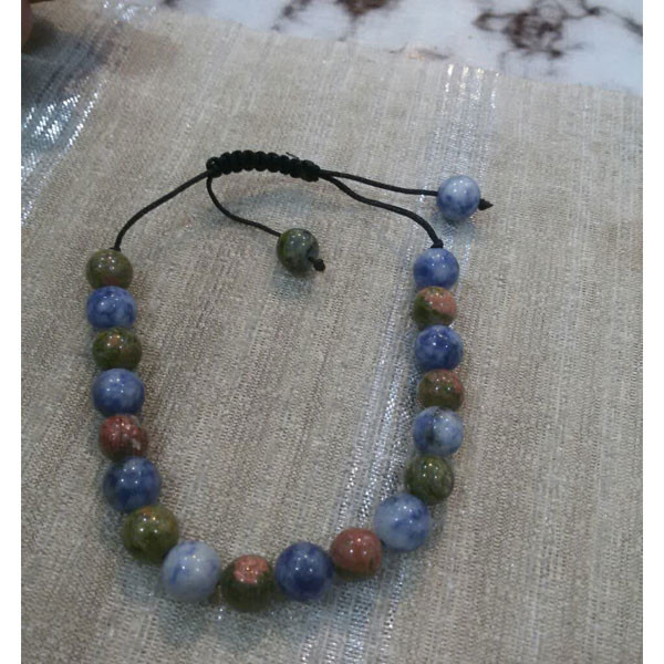 دستبند مدل سنگ طبیعی سودالیت و اوناکیت دستبند مدل سنگ طبیعی سودالیت و اوناکیت