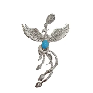 آویز گردنبند نقره زنانه مدل آویز سيمرغ 