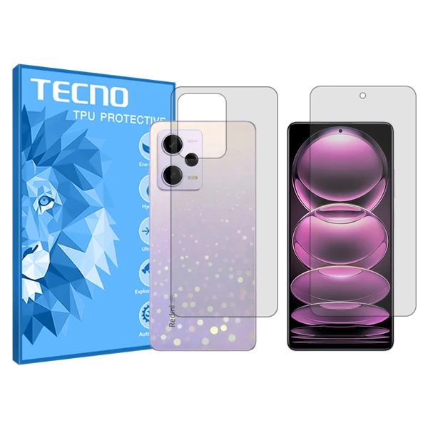 محافظ صفحه نمایش شفاف تکنو مدل Resistant مناسب برای گوشی موبایل شیائومی Redmi Note 12 Pro به همراه محافظ پشت گوشی