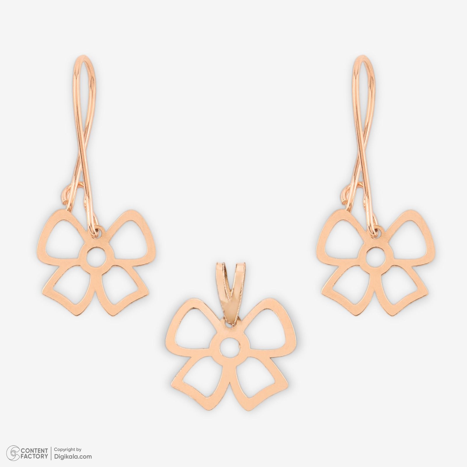 نیم ست طلا 18 عیار زنانه حافا گلد مدل پاپیون کد nim19 -  - 12