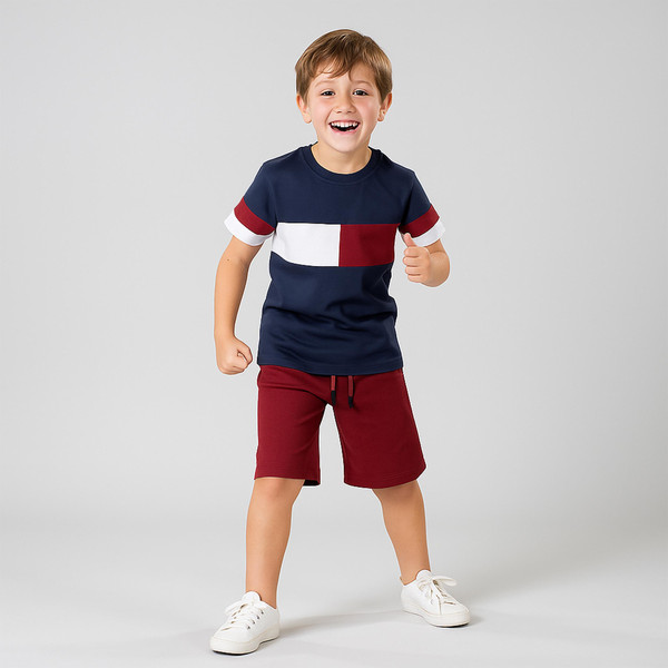 ست تی شرت و شلوارک پسرانه مادر مدل رابرت 26