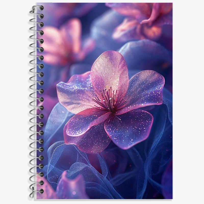 دفتر زبان 50 برگ خندالو مدل سه خط طرح گل کد F1957