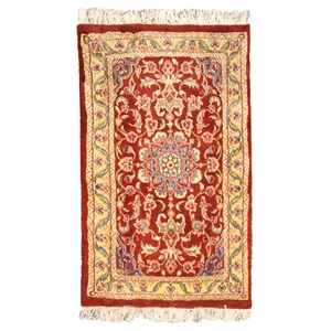 فرش دستباف نیم متری فرش چمن رخ طرح نایین کد 261308