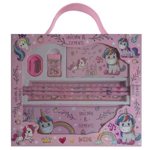 بسته لوازم التحریر مدل یونیکورن مجموعه 7 عددی