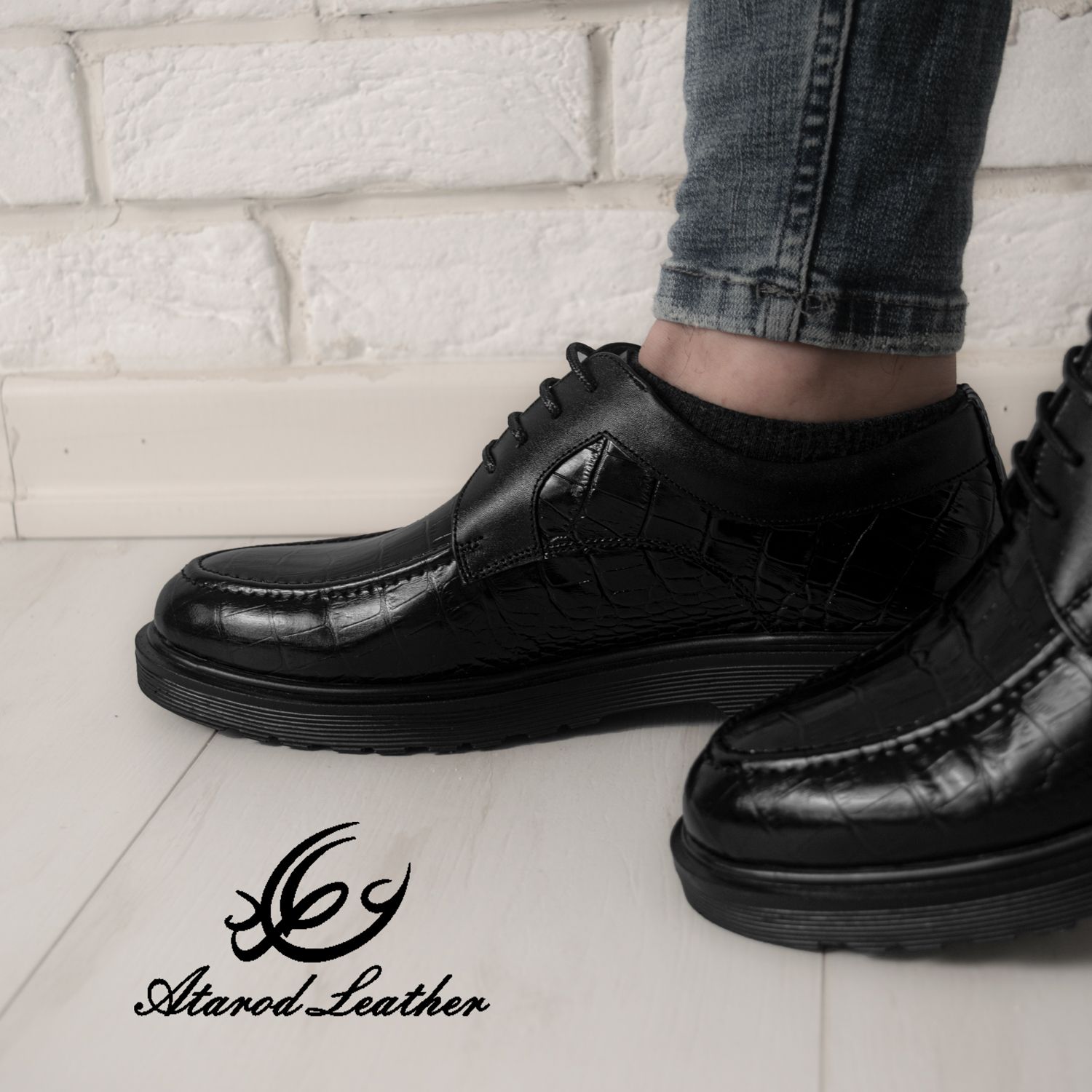 کفش مردانه چرم عطارد مدل چرم طبیعی کد SH28 -  - 21