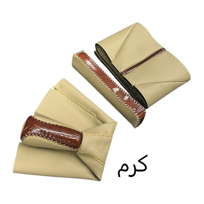 روکش فرمان مدل WOOD-GT به همراه سردنده و گردگیر دنده و روکش ترمز دستی مناسب برای پژو 405