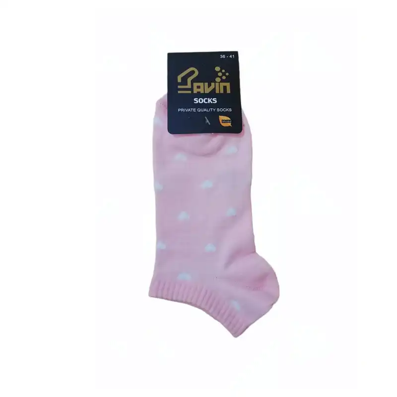 جوراب زنانه پاوین مدل قلب مجموعه 6 عددی