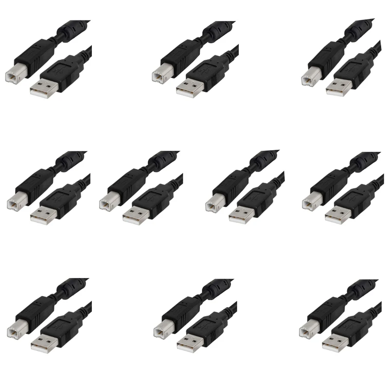 کابل USB پرینتر مدل HighSpeed طول 1.5 متر بسته 10 عددی