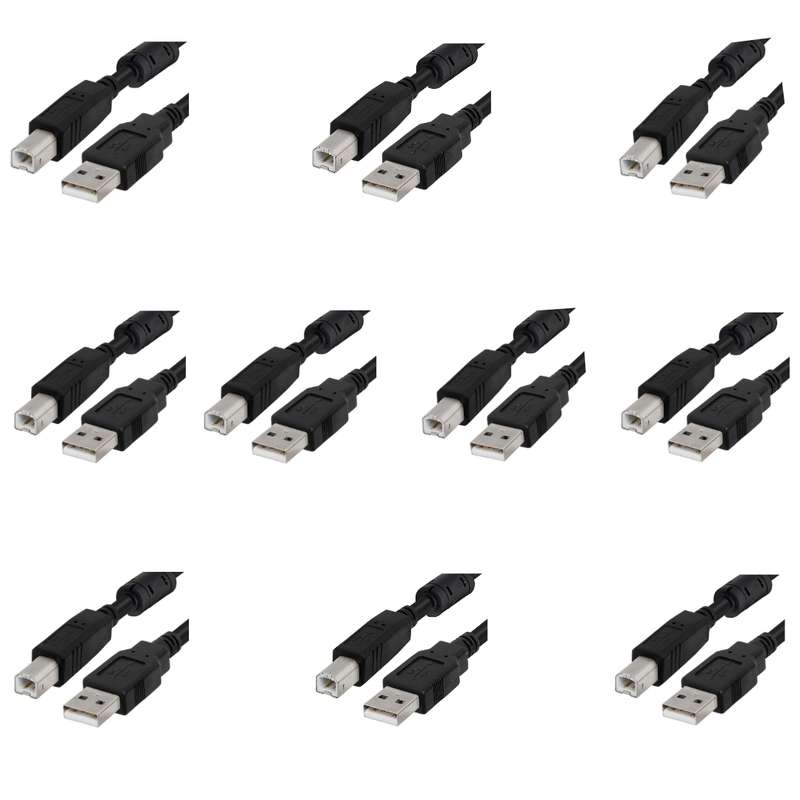 کابل USB پرینتر مدل HighSpeed طول 1.5 متر بسته 10 عددی کابل USB پرینتر مدل HighSpeed طول 1.5 متر بسته 10 عددی