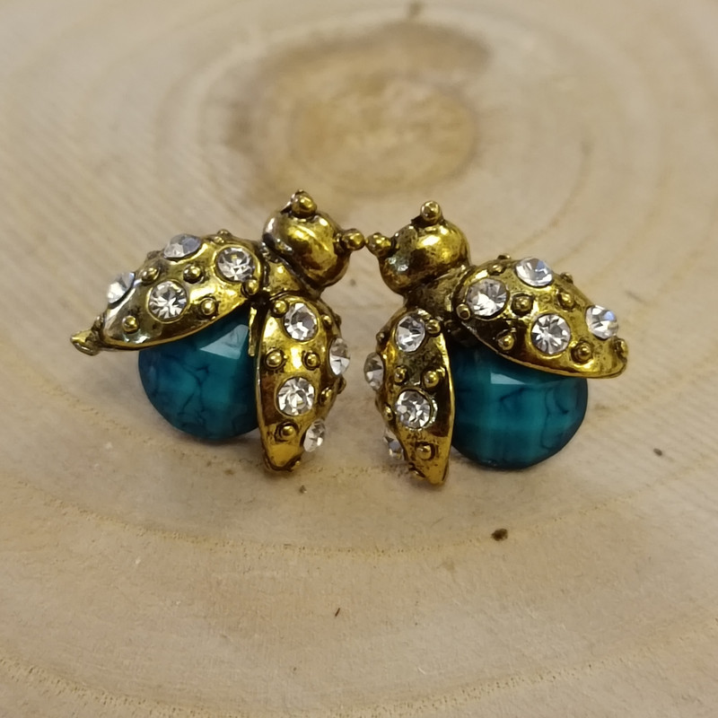 گوشواره زنانه مدل زنبور نگین دار