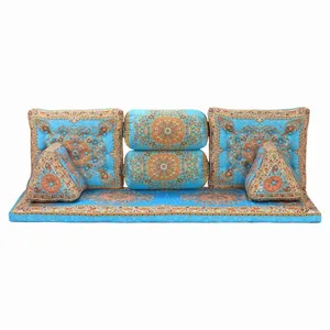 ست 7 تکه پشتی ترمه مدل شاه نشین