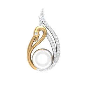 آویز گردنبند طلا 18 عیار زنانه قیراط طرح مروارید کد GH2160