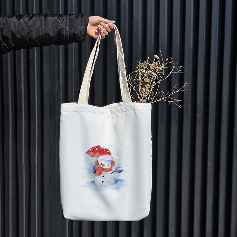 ساک خرید خندالو طرح آدم برفی کد H285