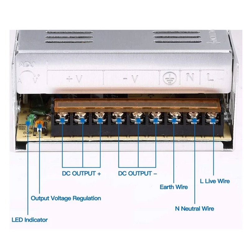آداپتور سوئیچینگ 12 ولت 30 آمپر مدل S-360-12 بسته 5 عددی