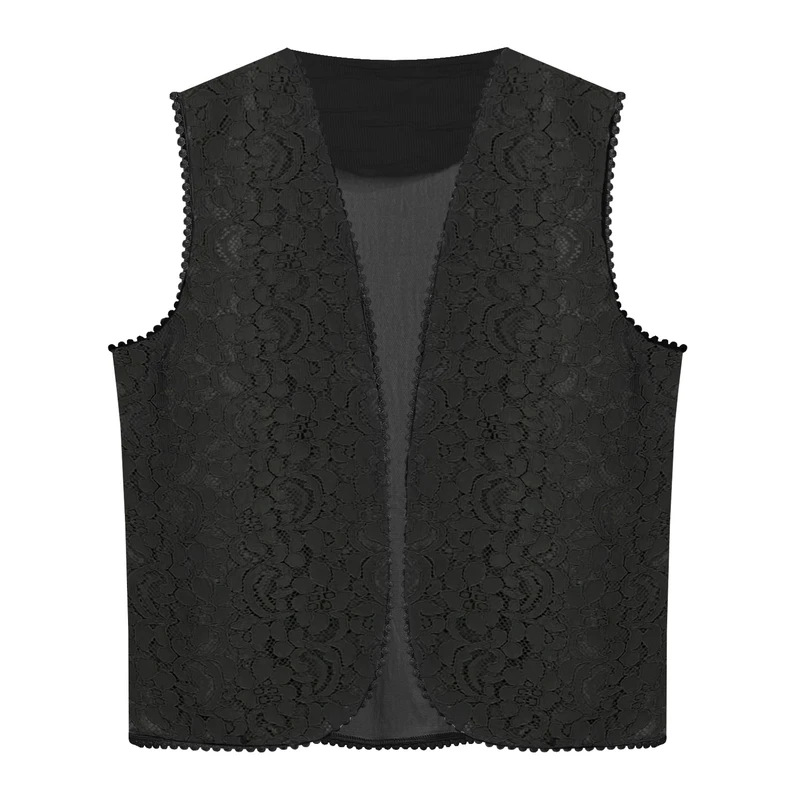 وست یقه هفت زنانه مدل مخمل گیپور قیطان دوزی کد AK1496