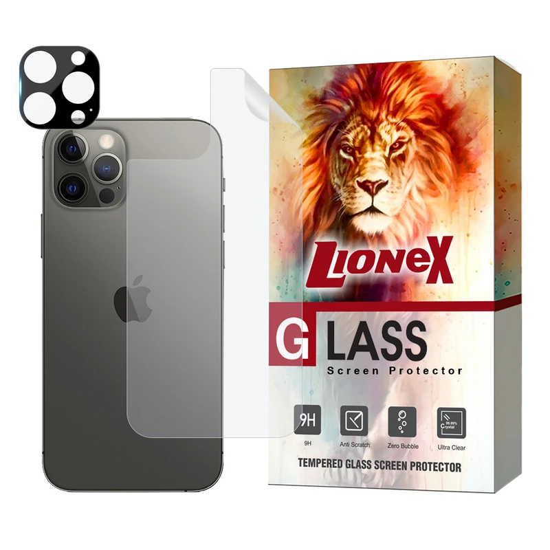 محافظ پشت گوشی لایونکس مدل MTBFULL مناسب برای گوشی موبایل اپل iPhone 12 Pro Max به همراه محافظ لنز
