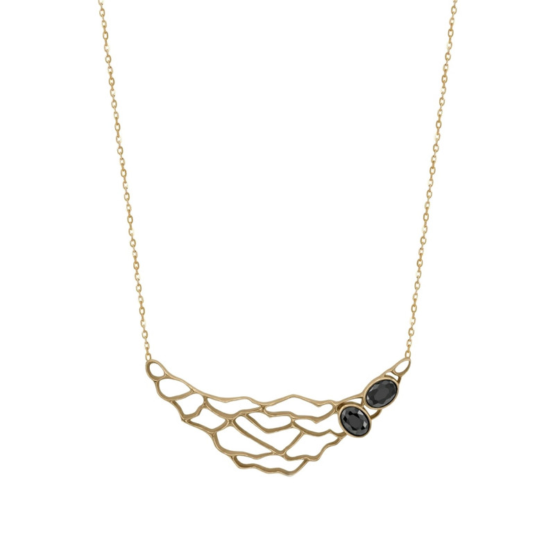 گردنبند طلا 18 عیار زنانه با زنجیر کابلی تاج مدل لوت