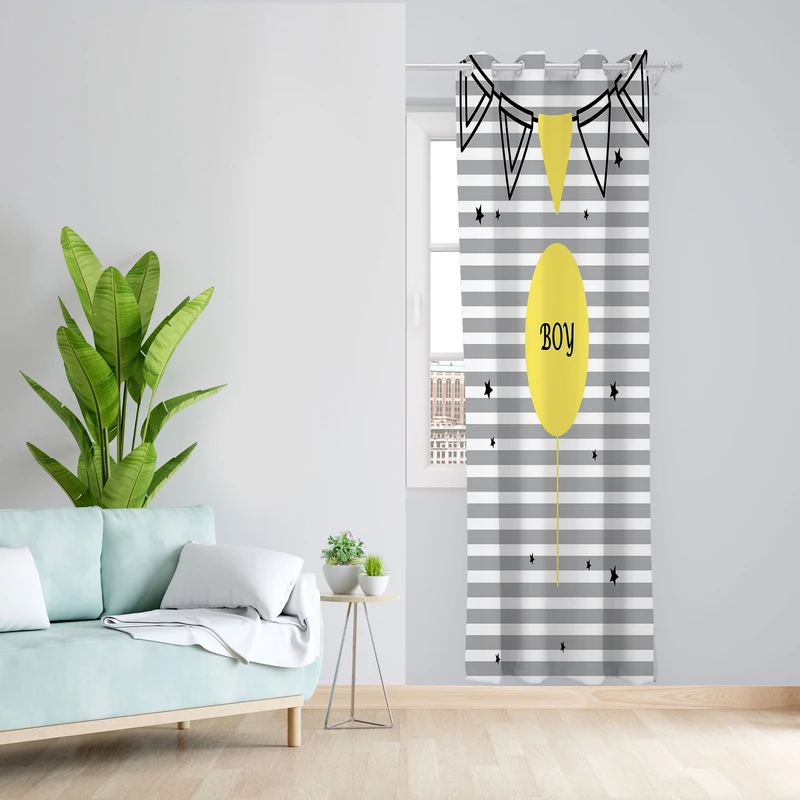 پرده مدل کودک مخمل پانچی طرح BOY کد 1289 سایز 200x140 سانتی متر